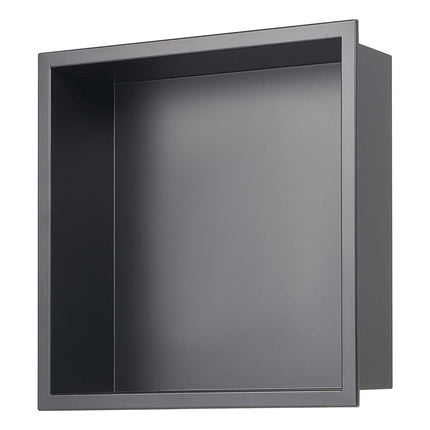 Shower Niche, 33.0 x 33.0 x 10.2 cm Recessed Wall Niche, Heavy-duty Stainless Steel Modern Soap & Shampoo Storage Organizer, Sealed Waterproof, Durable & Easy to Install, Black for Bathroom.