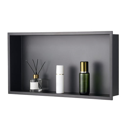 Shower Niche, 33.0 x 63.5 x 10.2 cm Recessed Wall Niche, Heavy-duty Stainless Steel Modern Soap & Shampoo Storage Organizer, Sealed Waterproof, Durable & Easy to Install, Black for Bathroom.