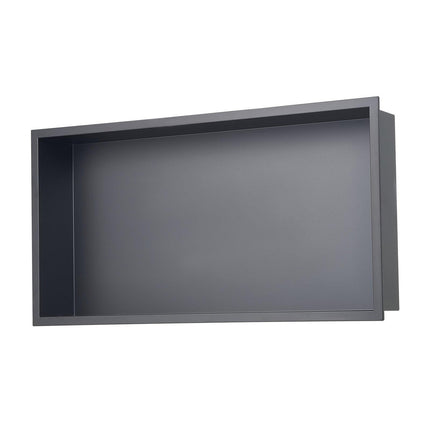 Shower Niche, 33.0 x 63.5 x 10.2 cm Recessed Wall Niche, Heavy-duty Stainless Steel Modern Soap & Shampoo Storage Organizer, Sealed Waterproof, Durable & Easy to Install, Black for Bathroom.