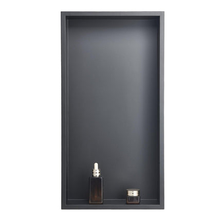 Shower Niche, 33.0 x 63.5 x 10.2 cm Recessed Wall Niche, Heavy-duty Stainless Steel Modern Soap & Shampoo Storage Organizer, Sealed Waterproof, Durable & Easy to Install, Black for Bathroom.