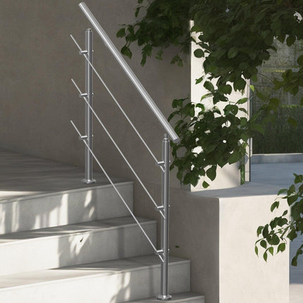 47.2in Handrails for Outdoor Steps 3 Crossbars Staircase for Porch Deck.