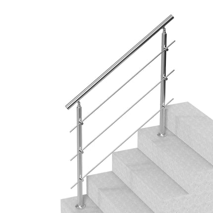 47.2in Handrails for Outdoor Steps 3 Crossbars Staircase for Porch Deck.