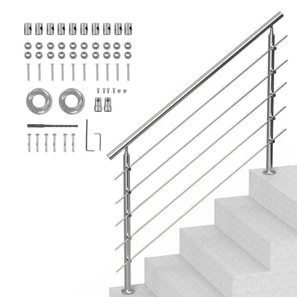 59in Handrails for Outdoor Steps 5 Crossbars Staircase for Porch Deck.