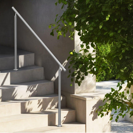 Handrails for Outdoor Steps, 59 in/ 150cm Length Stair Hand Rail Kit, Transitional Stainless Steel Railings with Installation Kit, Double-column Staircase Handrails for Seniors,Porch & Deck.