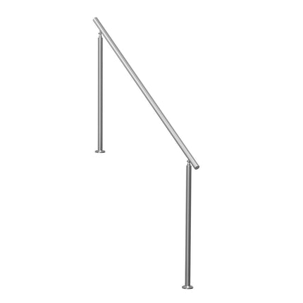 Handrails for Outdoor Steps, 70.9 in/ 180cm Length Stair Hand Rail Kit, Transitional Stainless Steel Railings with Installation Kit, Double-column Staircase Handrails for Seniors,Porch & Deck.