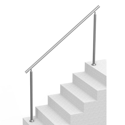 Handrails for Outdoor Steps, 70.9 in/ 180cm Length Stair Hand Rail Kit, Transitional Stainless Steel Railings with Installation Kit, Double-column Staircase Handrails for Seniors,Porch & Deck.