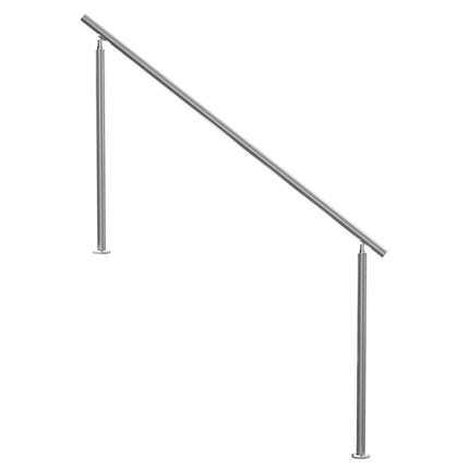 Handrails for Outdoor Steps, 70.9 in/ 180cm Length Stair Hand Rail Kit, Transitional Stainless Steel Railings with Installation Kit, Double-column Staircase Handrails for Seniors,Porch & Deck.