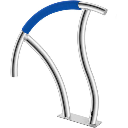 Pool Handrail, 30" x 30" Swimming Pool Stair Rail, 2 PCs Stainless Steel Stair Pool Hand Rail Rated 375lbs Load Capacity, Pool Rail with Quick Mount Base Plate, and Complete Mounting Accessories.