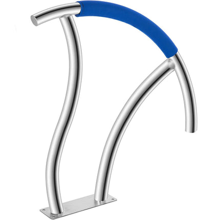Pool Handrail, 30" x 30" Swimming Pool Stair Rail, 2 PCs Stainless Steel Stair Pool Hand Rail Rated 375lbs Load Capacity, Pool Rail with Quick Mount Base Plate, and Complete Mounting Accessories.