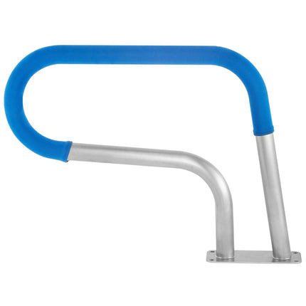 Pool Rail 30x22 Pool Railing 304 Stainless Steel 250LBS Load Capacity Silver Rustproof Pool Handrail Humanized Swimming Pool Handrail with Blue Grip Cover & M8 Drill Bit & Self-Taping Screws.