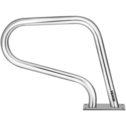 Pool Rail 32x23 Pool Railing 304 Stainless Steel 250LBS Load Capacity Silver Rustproof Pool Handrail Humanized Swimming Pool Handrail with Blue Grip Cover & M8 Drill Bit & Self-Taping Screws.