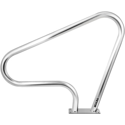 Pool Rail 39x32 Pool Railing 304 Stainless Steel 250LBS Load Capacity Silver Rustproof Pool Handrail Humanized Swimming Pool Handrail with Blue Grip Cover & M8 Drill Bit & Self-Taping Screws.