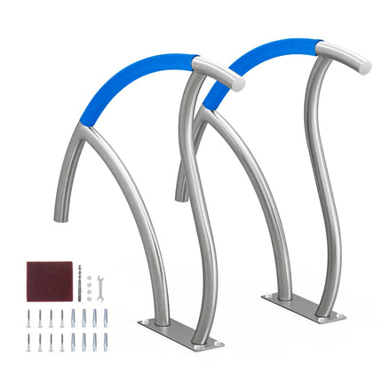 Pool Handrail 2 PCS 30x30in Stainless Steel with Base Plate for Spas.