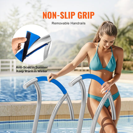 Pool Handrail 2 PCS 30x30in Stainless Steel with Base Plate for Spas.