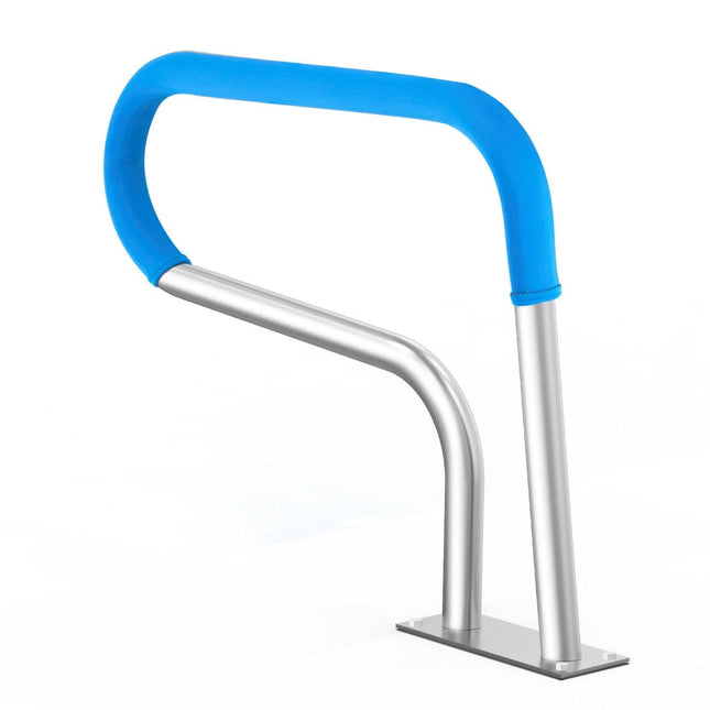 Pool Handrail, 32 x 23 inch Pool Railing, Stainless Steel with Base Plate for Indoor/Outdoor Pools,Swimming Pool Safety Railing for Decks,Rust-Proof Grab Bar w/ Grip Cover&Accessories for Spas.