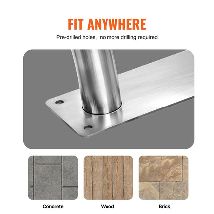 Pool Handrail, 32 x 23 inch Pool Railing, Stainless Steel with Base Plate for Indoor/Outdoor Pools,Swimming Pool Safety Railing for Decks,Rust-Proof Grab Bar w/ Grip Cover&Accessories for Spas.