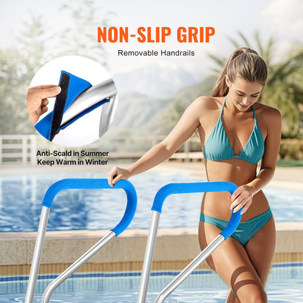 Pool Handrail 39 x 32 inch Stainless Steel with Base Plate for Spas.