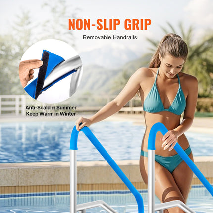 Pool Handrail 55 x 32 inch Stainless Steel with Base Plate for Spas.