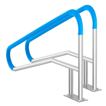 Pool Handrail 2 PCS 55 x 32 inch Stainless Steel with Base Plate for Spas.
