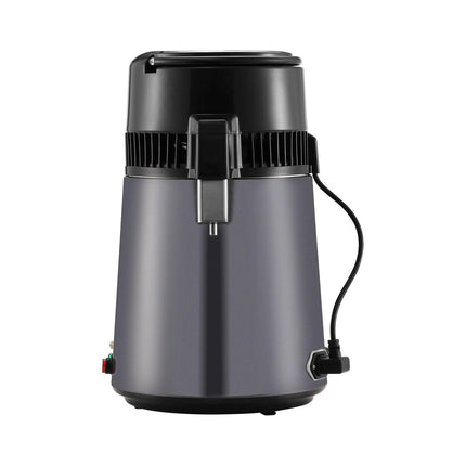 Water Distiller, 4L 1.05 Gallon Pure Water Purifier Filter For Home Countertop, 750W Distilled Water Maker, Stainless Steel Interior Distiller Water Making Machine to Make Clean Water, Gray.