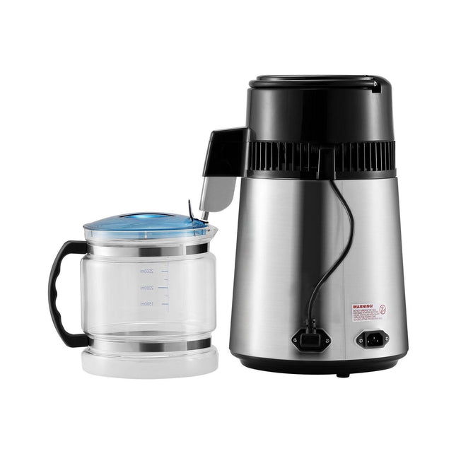 Water Distiller, 4L 1.05 Gallon Pure Water Purifier Filter For Home Countertop, 750W Distilled Water Maker, Stainless Steel Interior Distiller Water Making Machine to Make Clean Water, Silvery.