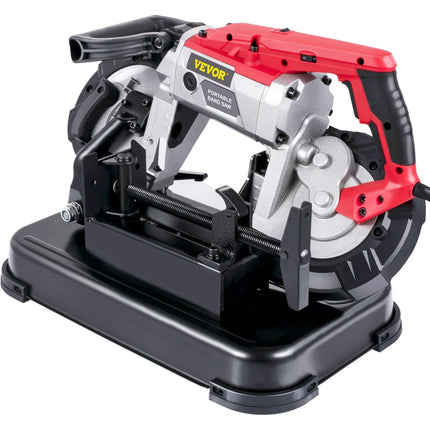 Portable Band Saw,with Removable Alloy Steel Base Cordless Band Saw,127mm Cutting Capacity Hand held Band Saw,Variable Speed Portable Bandsaw, 10Amp Motor Deep Cut Band saw for Metal Wood.