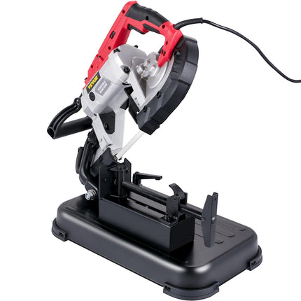 Portable Band Saw,with Removable Alloy Steel Base Cordless Band Saw,127mm Cutting Capacity Hand held Band Saw,Variable Speed Portable Bandsaw, 10Amp Motor Deep Cut Band saw for Metal Wood.