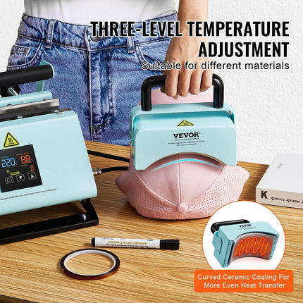 2 in 1 Tumbler and Hat Heat Press Machine Heat Machine for Caps Hats Mugs.