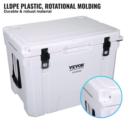 Insulated Portable Cooler, 65 qt, Holds 65 Cans, Ice Retention Hard Cooler with Heavy Duty Handle, Ice Chest Lunch Box for Camping, Beach, Picnic, Travel, Outdoor, Keeps Ice for up to 6 Days.