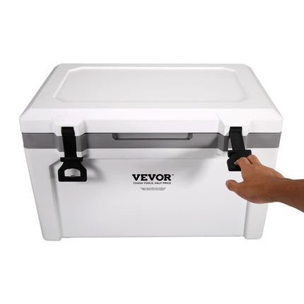 Insulated Portable Cooler, 49 L, Holds 50 Cans, Ice Retention Hard Cooler with Heavy Duty Handle, Ice Chest Lunch Box for Camping, Beach, Picnic, Travel, Outdoor, Keeps Ice for up to 6 Days.