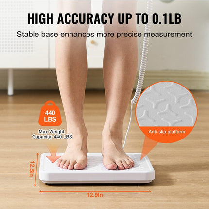 Portable Medical Scale, Professional Digital Physician Scale for Weighing - with Anti-slip Platform, 2 Units, Hold & Tare Function, 440LBS Capacity Physician Weight Scale for Gyms Homes Hospital.