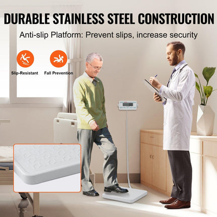 Portable Medical Scale, Professional Digital Physician Scale for Weighing - with Anti-slip Platform, 2 Units, Hold & Tare Function, 440LBS Capacity Physician Weight Scale for Gyms Homes Hospital.
