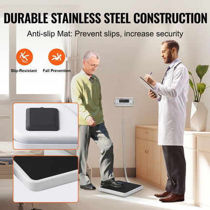 Portable Medical Scale Digital Physician Weight Scale Anti-Slip Mat 550LBS.