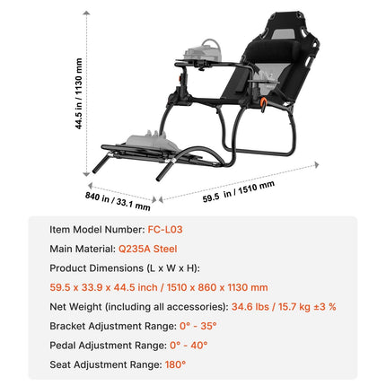 Racing Wheel Stand Foldable for Logitech G923/G920/G29 Compact.