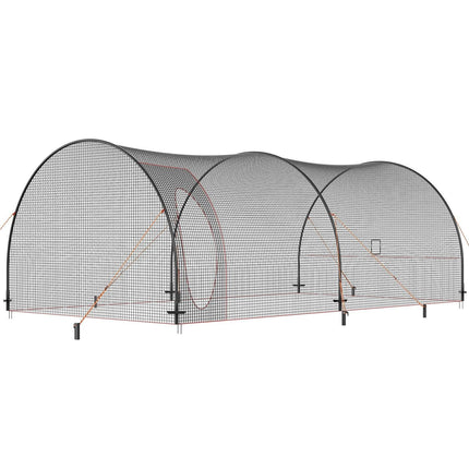 Baseball Batting Cage, Softball and Baseball Batting Cage Net and Frame, 22x12x8ft Practice Portable Cage Net with Carry Bag, Heavy Duty Enclosed Pitching Cage, for Backyard Batting Hitting Training 670CM.