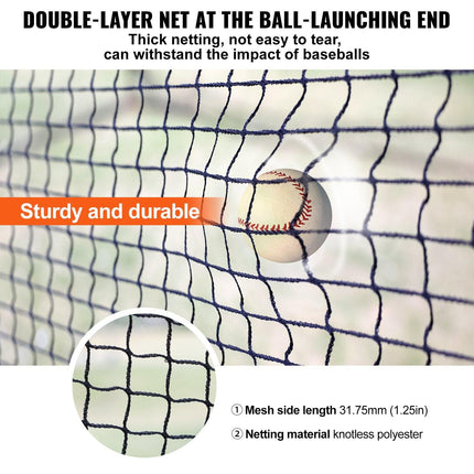 Baseball Batting Cage, Softball and Baseball Batting Cage Net and Frame, 22x12x8ft Practice Portable Cage Net with Carry Bag, Heavy Duty Enclosed Pitching Cage, for Backyard Batting Hitting Training 670CM.