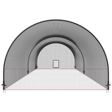 Baseball Batting Cage, Softball and Baseball Batting Cage Net and Frame, 22x12x8ft Practice Portable Cage Net with Carry Bag, Heavy Duty Enclosed Pitching Cage, for Backyard Batting Hitting Training 670CM.