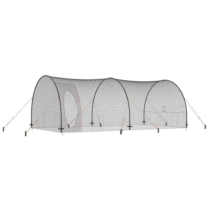 Baseball Batting Cage, Softball and Baseball Batting Cage Net and Frame, 22x12x8ft Practice Portable Cage Net with Carry Bag, Heavy Duty Enclosed Pitching Cage, for Backyard Batting Hitting Training 670CM.