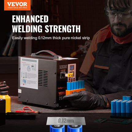 Spot Welder, 737G Pulse Spot Welder, Portable High-Power Welding Machine Soldering Station with 2 Welding Modes and LED Lighting for 0.12mm Pure Nickel.