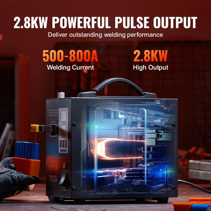 Spot Welder, 737G Pulse Spot Welder, Portable High-Power Welding Machine Soldering Station with 2 Welding Modes and LED Lighting for 0.12mm Pure Nickel.