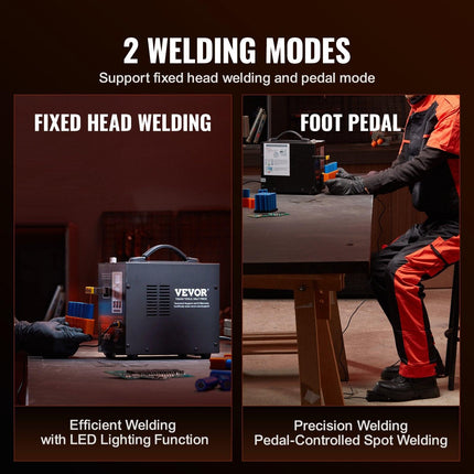 Spot Welder, 737G Pulse Spot Welder, Portable High-Power Welding Machine Soldering Station with 2 Welding Modes and LED Lighting for 0.12mm Pure Nickel.