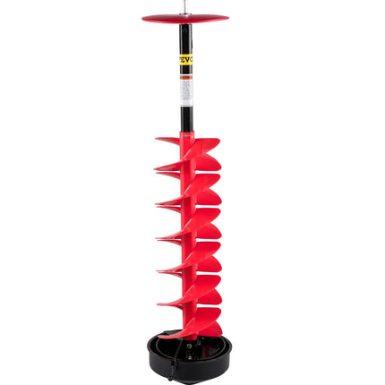 Ice Drill Auger, 8"" Diameter Nylon Ice Auger, 39"" Length Ice Auger Bit,Auger Drill with 11.8"" Extension Rod,Auger Bit with Drill Adapter,Top Plate & Blade Guard for Ice Fishing Ice Burrowing.