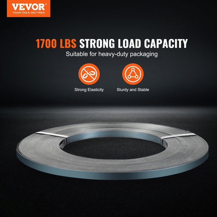 Packaging Steel Strapping Roll, 500 m Length x 19 mm Width x 0.55 mm Thickness, 770 kg Break Strength, Heavy Duty Banding Pallet Strap Coil, Portable Strong Banding Packing Metal Straps, Black.