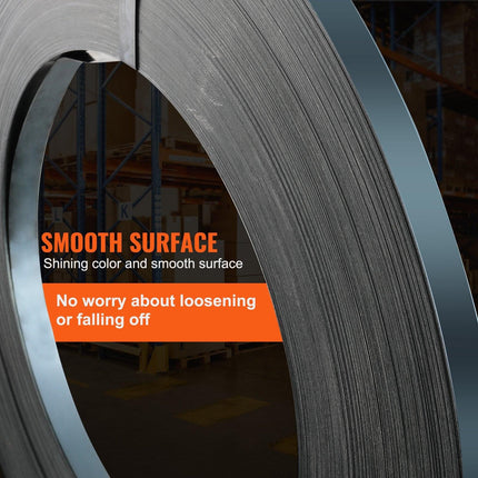 Packaging Steel Strapping Roll, 500 m Length x 19 mm Width x 0.55 mm Thickness, 770 kg Break Strength, Heavy Duty Banding Pallet Strap Coil, Portable Strong Banding Packing Metal Straps, Black.