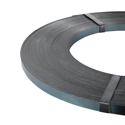 Packaging Steel Strapping Roll, 500 m Length x 19 mm Width x 0.55 mm Thickness, 770 kg Break Strength, Heavy Duty Banding Pallet Strap Coil, Portable Strong Banding Packing Metal Straps, Black.