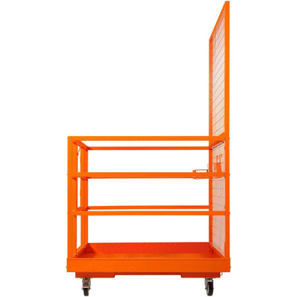 Forklift Safety Cage Work Platform 43X45in 1400lbs w/ Wheels for Aerial.