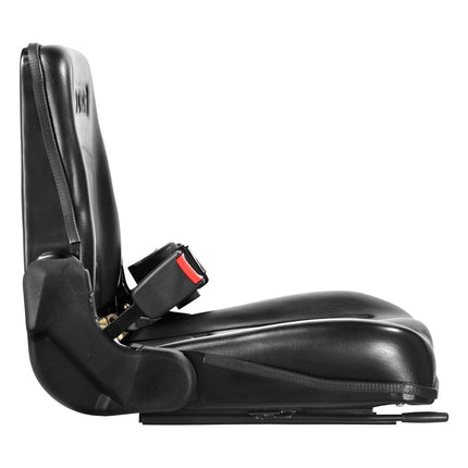 Universal Forklift Seat, Fold Down Tractor Seat with Adjustable Angle Back, Micro Switch and Retractable Seatbelt, 16-34 cm Slot Forklift Seat for Tractor Loader Excavator.