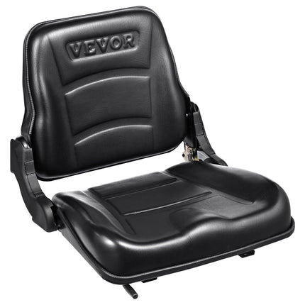 Universal Forklift Seat, Fold Down Tractor Seat with Adjustable Angle Back and Micro Switch, 16-34 cm Extended Slot Comfortable Forklift Seat for Tractor Loader Excavator.