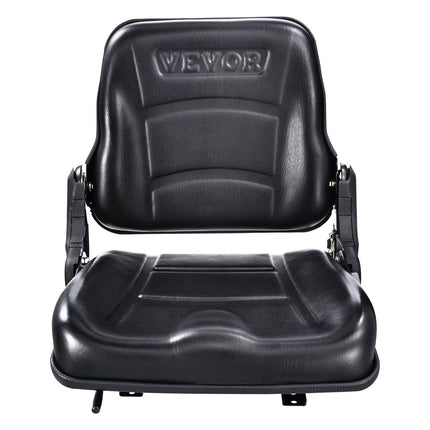 Universal Forklift Seat, Fold Down Tractor Seat with Adjustable Angle Back and Micro Switch, 16-34 cm Extended Slot Comfortable Forklift Seat for Tractor Loader Excavator.
