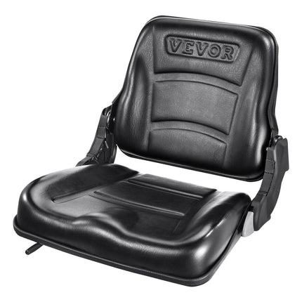 Universal Forklift Seat, Fold Down Tractor Seat with Adjustable Angle Back and Micro Switch, 16-34 cm Extended Slot Comfortable Forklift Seat for Tractor Loader Excavator.